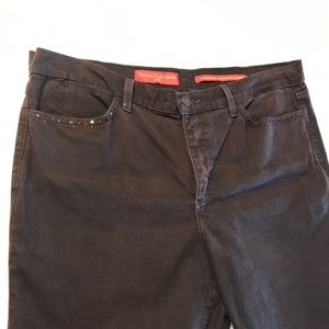 Brown NYDJ Tummy Tuck Jeans with Embellishments